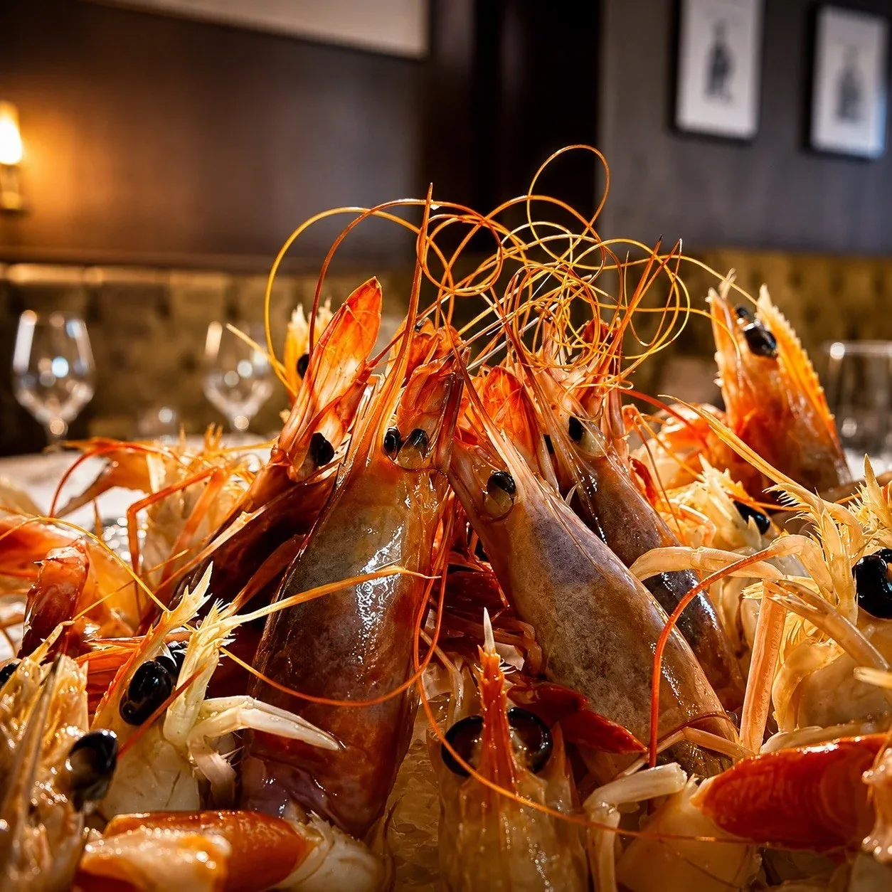 Gamberi rossi e crostacei
